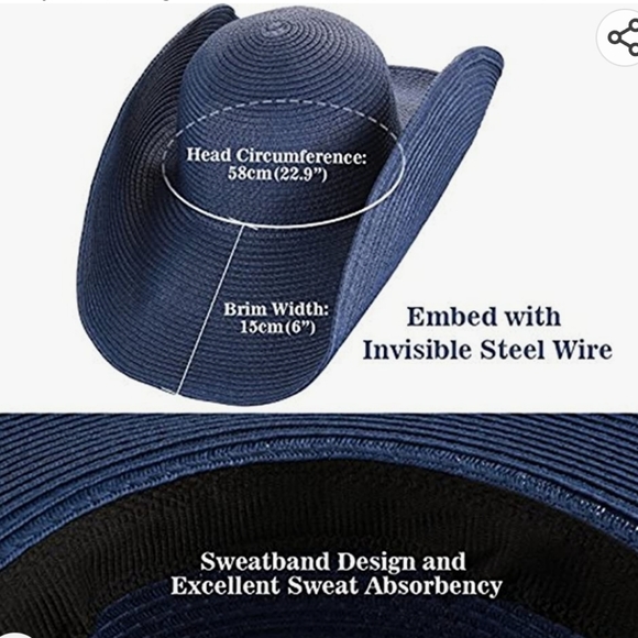 Wide Brim Summer Straw Sun Hat  Beachwear ☀ 🏖 - Picture 3 of 10